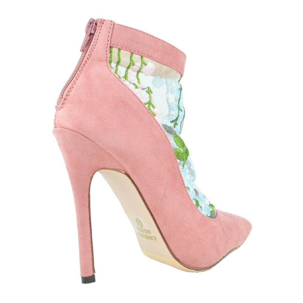 Chase & Chloe Betsy Embroidered Mesh Pump - Picture 3 of 5